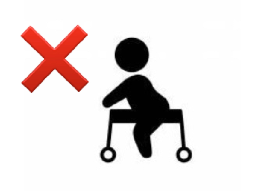 子どもを歩行器に入れないで